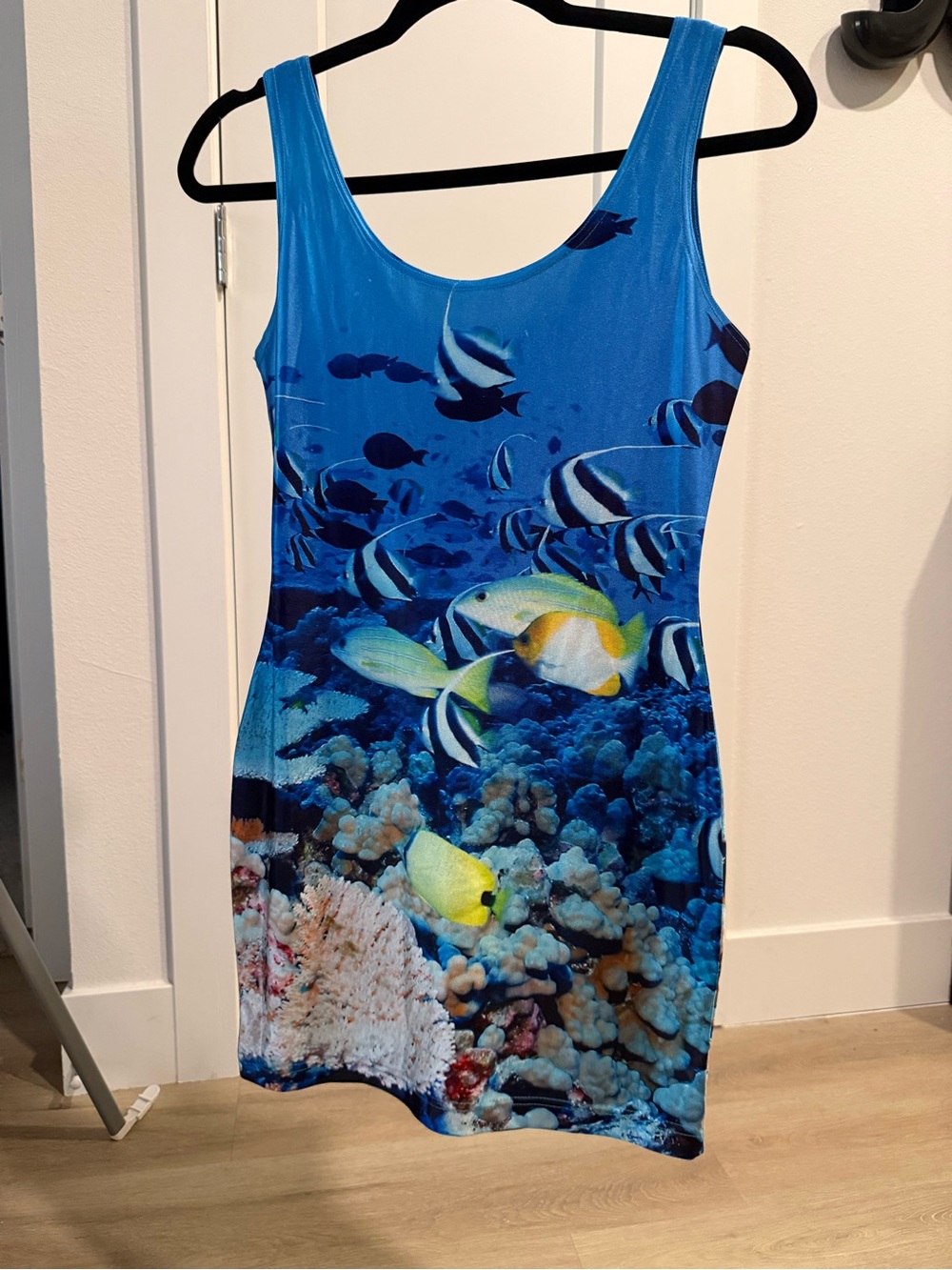 Blue Ocean Reef Print Tank Dress